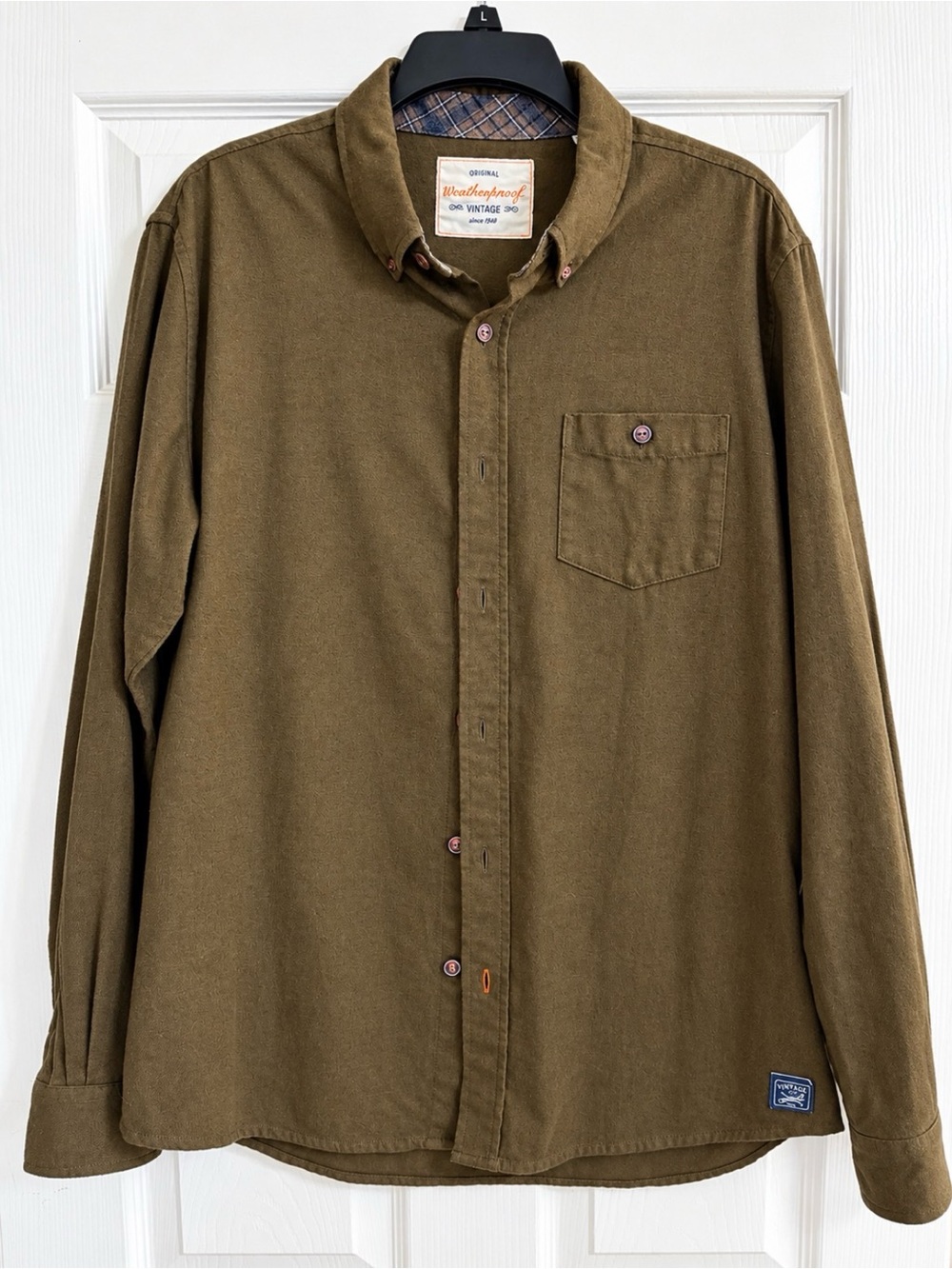 Weatherproof Men's Brown Long-Sleeve Button-Down Shirt